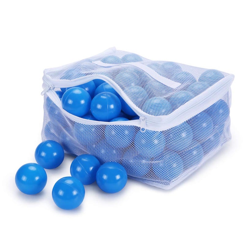 PlayMaty Play Ball Pool Pit Balls - 2.36inches Phthalate&BPA Free Plastic Ocean Transparent Balls for Kids Toddlers and Babys for Playhouse Play Tent Playpen Pool Party Decoration Pack of 70 (Blue) - Image 5